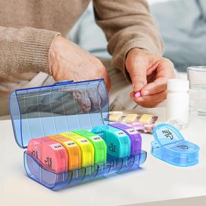 Nuevo Organizador de Pastillas Azul 2024 de Alta Calidad, 2 Veces al Día, Pastillero Semanal AM PM, Estuches Diarios para Pastillas, Caja de Medicamentos - Product Image 3