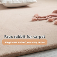 Tapis rectangulaire en peluche à poils longs de couleur unie, épais, antidérapant, moderne, en polyester, confortable pour le salon et la chambre à coucher