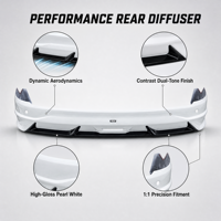 GOFY Sporty Polished Finish Rear Bumper Lip Xpeng X9 2024- MPV 1st Gen Vacuum Formed PP Diffuser Spoiler Splitter Exterior