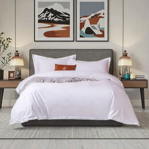 <span class=keywords><strong>Hotel</strong></span> di lusso 5 stelle biancheria 100% cotone T300 biancheria da letto semplice <span class=keywords><strong>Hotel</strong></span> Set logo personalizzato bianco lenzuola piano federa copripiumino - Product Image 3