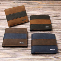 Dompet Uang Lipat Dua Tipis Hitam Trendy Vintage Merek Kustom Kartu Kredit Grosir