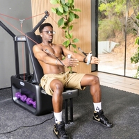 Banc de musculation pliable à magnéto-résistance avec bandes élastiques pour entraînement de jambes et presse, sans haltères