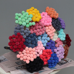 Decoración para el Hogar, Flores Preservadas, Ramo Seco, Bola Dorada, Billy Craspedia, para Decoración de Bodas - Product Image 1