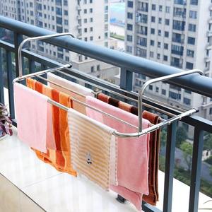 YOTO étagère murale à un niveau télescopique en métal étendoir à chaussures maison sèche-<span class=keywords><strong>linge</strong></span> support cintres vêtements fenêtre blanchisserie serviette étendoir - Product Image 5