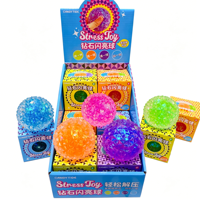 Balle anti-stress transparente à paillettes en forme de diamant, jouet sensoriel pour soulager l'anxiété, jouet fidget 5 cm, convient aux 14 ans et plus