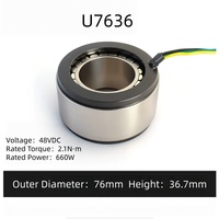 Moteur de bras robotisé série U76 48VDC, 76 mm de diamètre extérieur, 3000 tr/min, couple élevé, moteur à joint creux de précision pour l'actionnement des robots