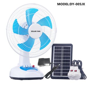 12 Inch Portable Solar Rechargeable Table Fan With Power Bank Function USB Rotation Table Fan With for Home DY-005JX Ad - Product Image 1