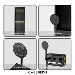 CASSBERN Double Tier Niche <strong>Shower</strong> with Handheld Sprayer Top Spray Pressure Balanced Valve and LED <strong>Lighting</strong> <strong>for</strong> Daily Use - Product Image 6