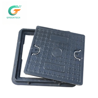 Couvercle de manhole en composite de fibres BMC de grande taille EN124 A15 700x700mm, directement de l'usine, pour le drainage