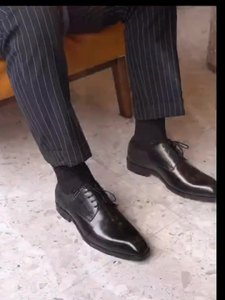 <span class=keywords><strong>Scarpe</strong></span> eleganti da uomo in vera pelle nere Casual da lavoro oxford con luce traspirante con <span class=keywords><strong>scarpe</strong></span> da sposa in posizione superiore - Product Image 6