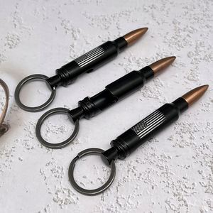 Llavero Abridor de Botellas de Metal Negro Personalizado con Bandera Americana y Bala Calibre 50 para Veteranos, para Uso en el Hogar, Vino y Bar, Desde China - Product Image 4