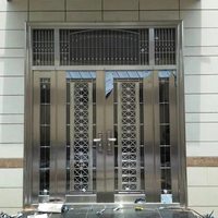 Portes d'entrée de sécurité en acier inoxydable personnalisables en gros, finition colorée, modernes pour appartements, sécurité renforcée