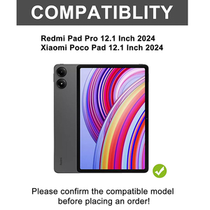 Custodia con Tastiera per Redmi <span class=keywords><strong>Pad</strong></span> <span class=keywords><strong>Pro</strong></span> 12.1 pollici 2024/Xiaomi Poco <span class=keywords><strong>Pad</strong></span>, Cover con Tastiera Retroilluminata Staccabile e Portapenna - Product Image 2