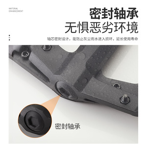 Bolany Bicycle Pedals Composite <b>Nylon</b> Ball Bearing Mountain Bike Anti <b>Slip</b> Red - Product Image 5