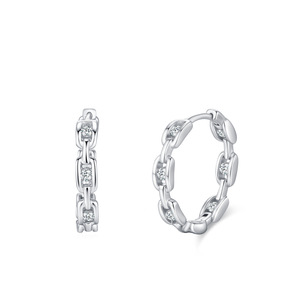 S925 sterling <b>silver</b> ring and <b>earrings</b> with a luxurious diamond <b>chain</b> design, fashionable European and American high-end jewelry - Product Image 3