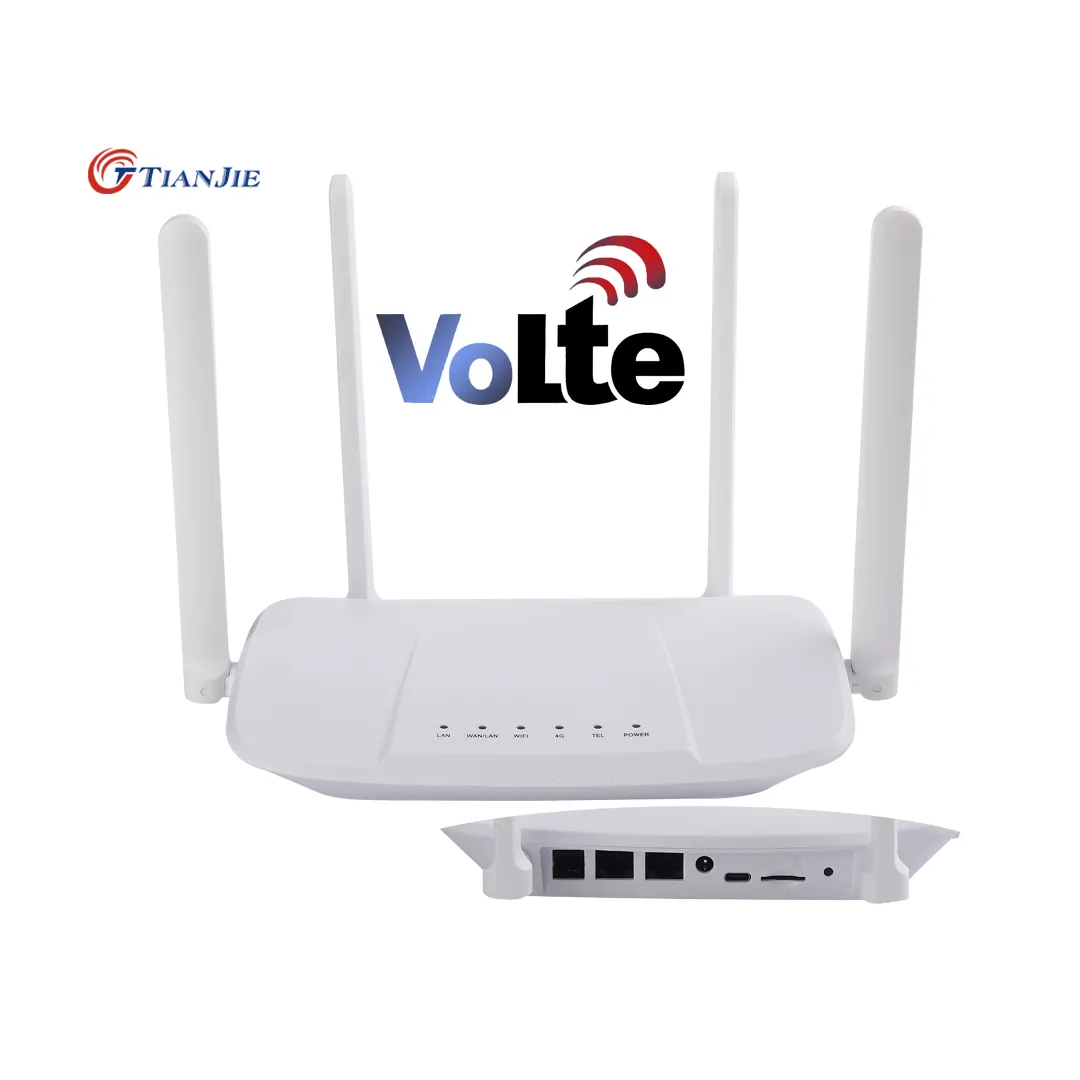Lte Volte Rj11 مودم شبكة Wifi مع Sim فتحة للبطاقات 300 150mbps Cpe موزع إنترنت واي فاي اللاسلكية مع نقطة ساخنة 4 هوائي 4G راوتر يصل 32 المستخدمين