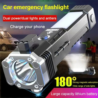 Marteau de sécurité d'urgence pour voiture, lampe torche rechargeable COB, lampe de travail magnétique LED pour l'entretien automobile et l'assistance routière