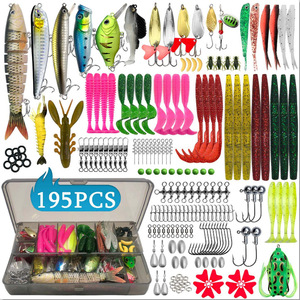 Ensemble de leurres de pêche en plastique de 409 pièces avec appâts durs et souples (cuillères, poppers, leurres nageurs), hameçons et boîte à accessoires - Product Image 2