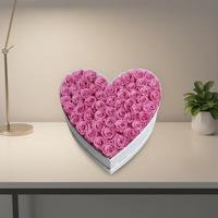 Rose éternelle artisanale en forme de cœur pour la Saint-Valentin et la remise des diplômes – Boîte cadeau fleur éternelle véritable et infinie