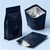 Kantong Plastik Aluminium Mylar Custom Print Harga Murah, Resealable, Zipper Stand Up Pouch, Kemasan Makanan, Zip Lock, dengan Logo