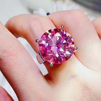 Bestseller Hochkarätiger Fancy-Farbiger Diamant 20-Karat Farbenfroher Rosa Moissanit-Diamant Ringe Schmuck für Damen