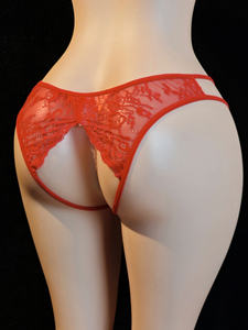 Lingerie Plus Size Senza Entreperni in Pizzo Floreale Trasparente con Ricamo 3D, Apertura Anteriore <span class=keywords><strong>e</strong></span> Posteriore, Doppio Fiocco <span class=keywords><strong>e</strong></span> Sottili Aperture - Product Image 2