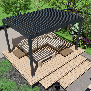 Pérgola de Aluminio de Lujo con Techo Impermeable y Rejillas, Gazebo para Jardín, Pérgola de Aluminio para Exteriores, OEM 3x3 3x4 4x4 6x4m - Product Image 1