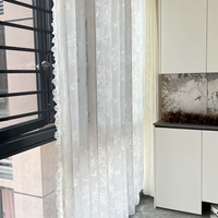 Cortina translúcida de jacquard floral con diseño de mariposas francesas, directa de fábrica, que filtra la luz y ofrece privacidad, para dormitorio o sala de estar.