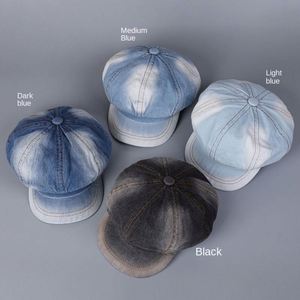 Nouvelle Arrivée 2025 – Casquette Gavroche Rétro Tie-Dye Délavée Style Vintage pour Hommes et Femmes – Tendance Mode Simple et Décontractée – Béret en Jean - Product Image 2