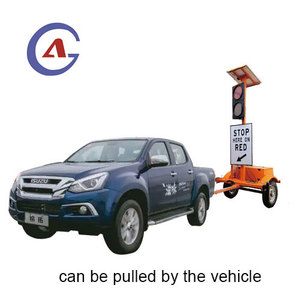 Abad Hàng Rào Năng Lượng Mặt Trời Tạm Thời Cờ Treo Điều Khiển Giao Thông Tự Động Gắn Trên Xe Moóc Có Đèn - Product Image 5