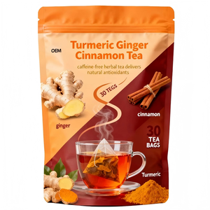 Thé santé OEM à base de curcuma, gingembre et cannelle, sans caféine, à base de plantes, avec des antioxydants naturels, 30 sachets de thé de 2 g chacun, en boîte - Product Image 1