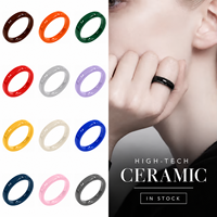 Bague plate en céramique haute technologie 3 mm Adi Jewelry, finition polie, minimaliste, unisexe, vente en gros de bijoux