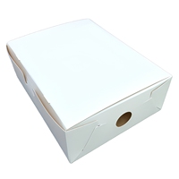 Boîte à emporter jetable en papier kraft pliable avec finition mate et couvercle à rabat gaufré pour l'emballage de poulet de restauration rapide (pliables)