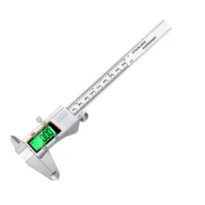 Ditron kaliper Digital, alat ukur mikrometer 150 mm / 6 inci dengan lampu latar, kaliper Vernier Stainless Steel