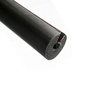 Pré-split auto-adesivo preto isolamento de tubos de espuma de borracha para tubo de cobre