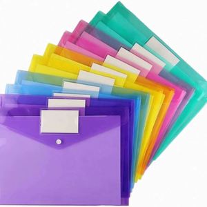 Pochette de classeur à 11 trous, format lettre, avec fermeture à pression 3 anneaux, en plastique coloré, organiseur de documents remplissable, fabriqué en PP - Product Image 1