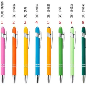 En çok satan dünya çapında kaliteli renkli metal stylus kalem tükenmez kalem ile özel logo