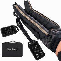 Masseur de jambes à compression d'air pour l'échauffement avant l'entraînement et la récupération après l'entraînement, bottes à 6 chambres, panneau numérique, 23 niveaux, 30-250 mmHg D1-D6