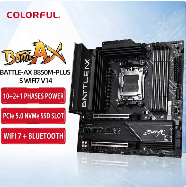 Colorful  B850M-PLUS  V14 Motherboard AM5 Socket Support AMD Ryzen 7000 9000 Series CPU M-ATX DDR5 Gaming Mainboard With WiFi7