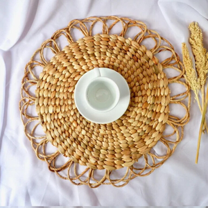 Mantel Individual de jacinto de agua hecho a mano de fábrica de Vietnam, posavasos antideslizante tejido, alfombrillas y almohadillas perfectas para mesa de comedor - Product Image 5