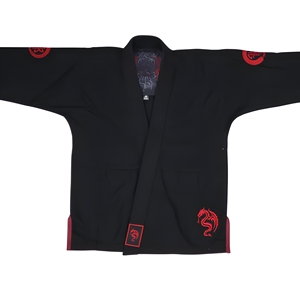 Ensemble de kimono de BJJ noir avec imprimé dragon rouge, respirant, en spandex et polyester, unisexe, adulte, Gi de jiu-jitsu - Product Image 2