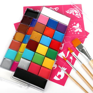 Paleta de maquillaje profesional de 20 colores con plantillas de pinceles Kit de pintura facial al óleo - Product Image 1