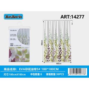 Moderno Design 3D foglia EVA stampato tenda da doccia 180x180CM PVC e tessuto fornitore all'ingrosso - Product Image 1