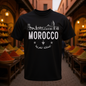 Camiseta con paisaje de Marruecos, impresión digital en algodón, regalo cultural para viajeros - Product Image 3
