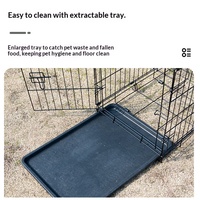 Cage pliable en fil de fer épaissi pour chiens de petite et moyenne taille, avec plateau, en métal peint antirouille, style minimaliste, pour l'intérieur - Vente en gros