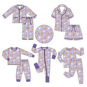 Pijamas de Bambú para Niños Croissant OEM, Modelo Nuevo, Dos Piezas, Pijamas de Bambú Personalizadas con un Tiempo de Entrega Máximo de 4 Semanas - Product Image 1
