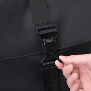 Cross-border Custom European-style minimalist <b>roll</b>-<b>top</b> <b>backpack</b>, casual <b>roll</b>-flap <b>top</b> pack, leather-finish business travel - Product Image 2