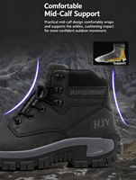 Bottes de randonnée en nubuck marron pour hommes, bottes de trekking à lacets, col rembourré, semelle en caoutchouc antidérapante