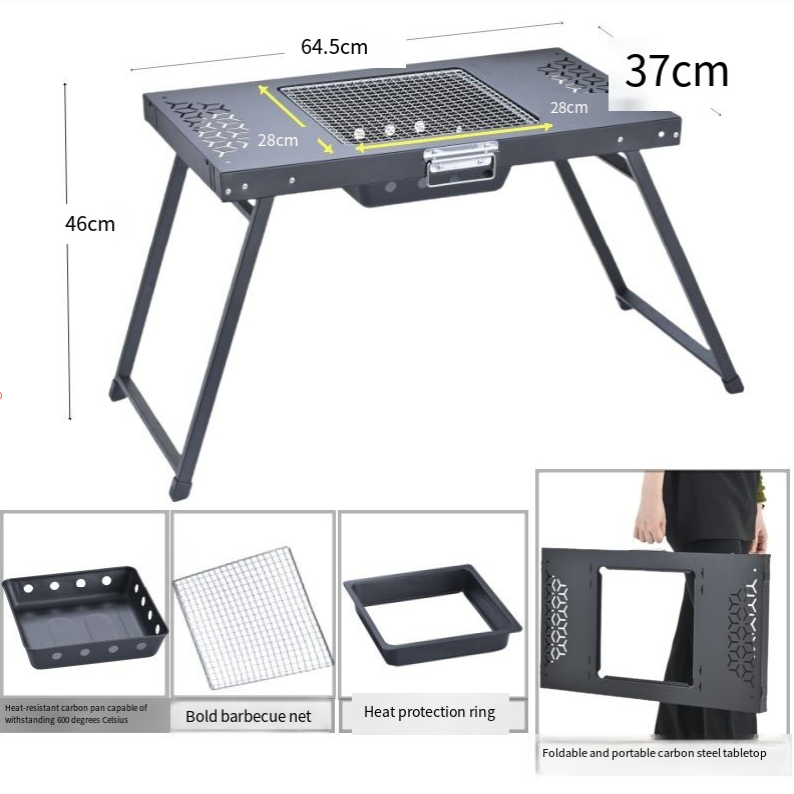 Rectangular tea brewing barbecue table