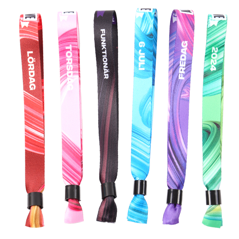 Custom Logo Printed Cloth Festival Fabric Promotional Wristband For Event 4